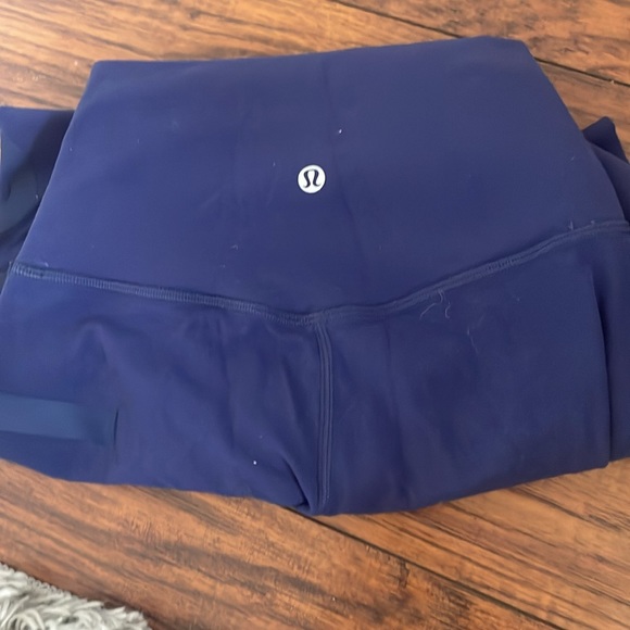 Lululemon Blue Logo Leggings - Picture 3 of 4